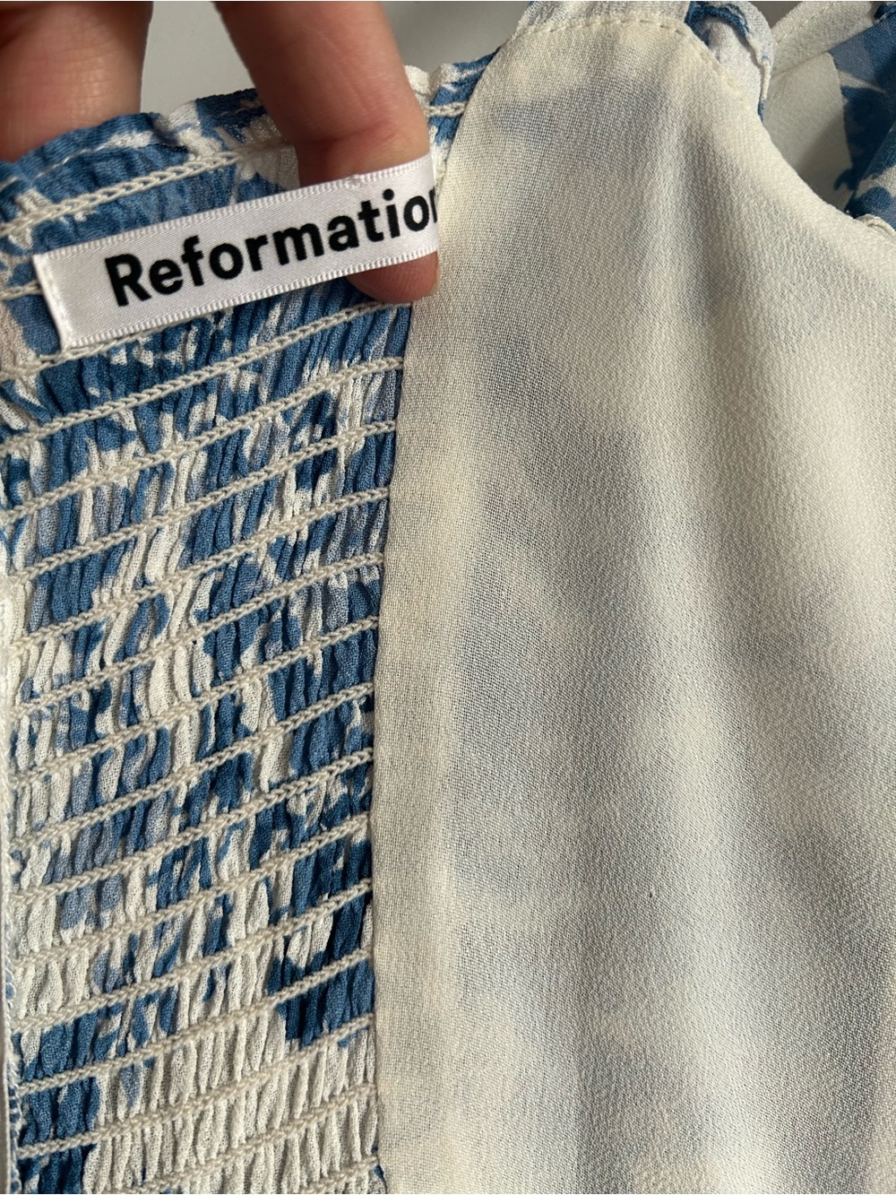 Reformation Nikita Dress White and Blue Floral Tie-Strap Midi Dress - Picture 13 of 16